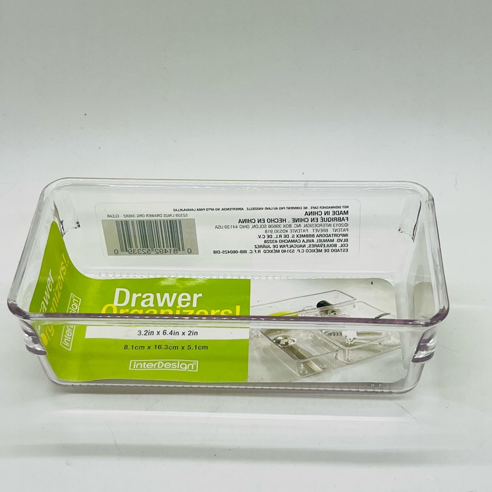 NWT InterDesign Clear Drawer Organizer 3.2” x 6.4 x 2”